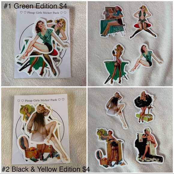 $3-$5 Vintage Pinup Girl Sticker Packs (big size) - Picture 2 of 7